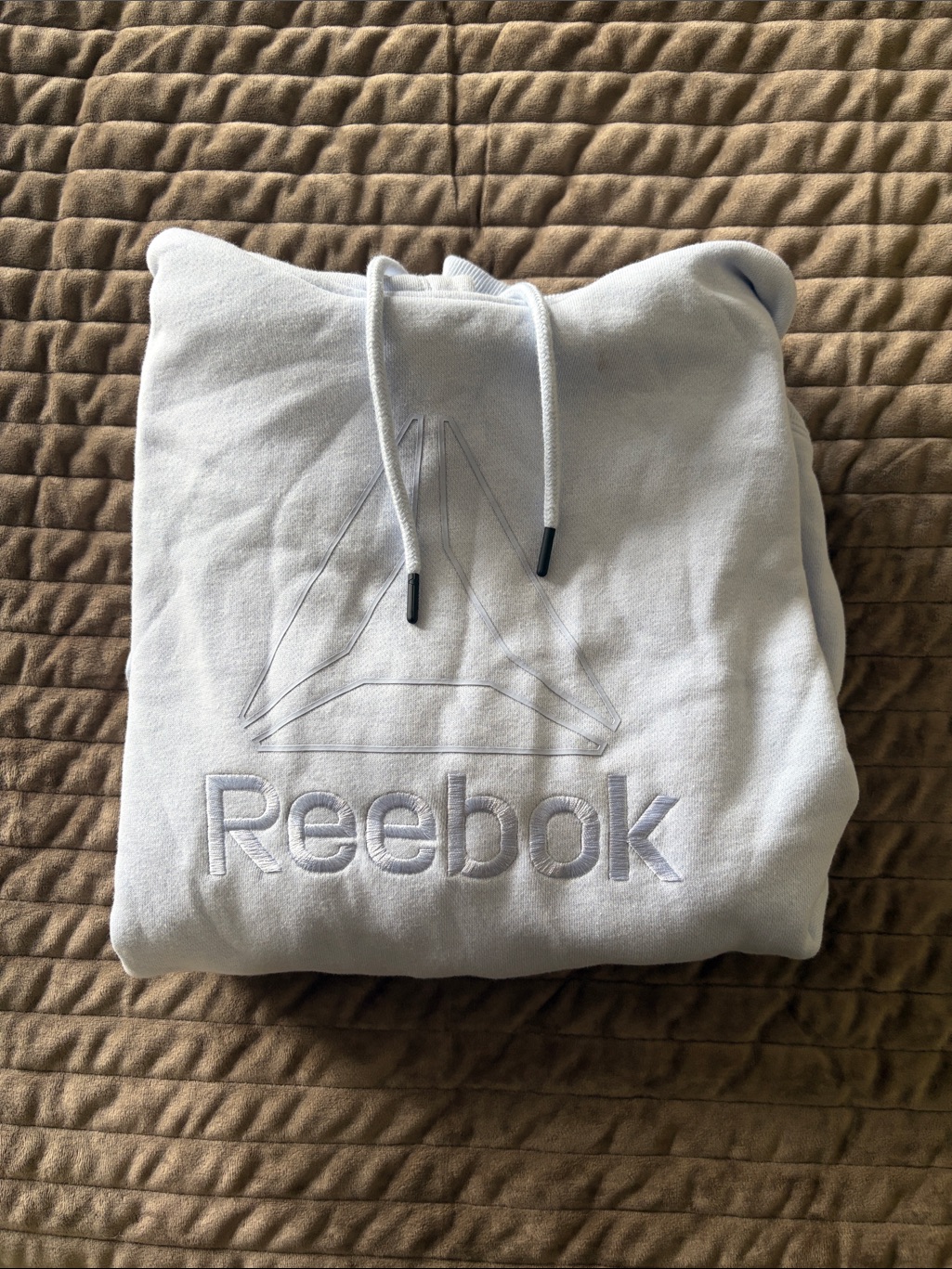Reebok White Embroidered Logo Pullover Hoodie